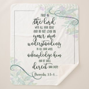 Trust in the Lord floral Sherpa Blanket