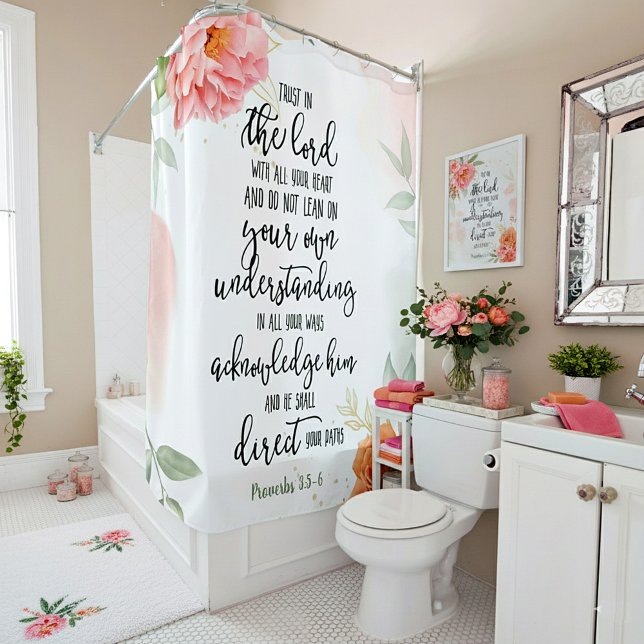 Trust in the Lord floral Shower Curtain (Creator Uploaded)