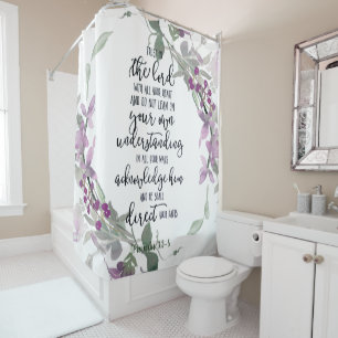 Trust in the Lord floral Shower Curtain