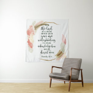 Trust in the Lord floral   Tapestry