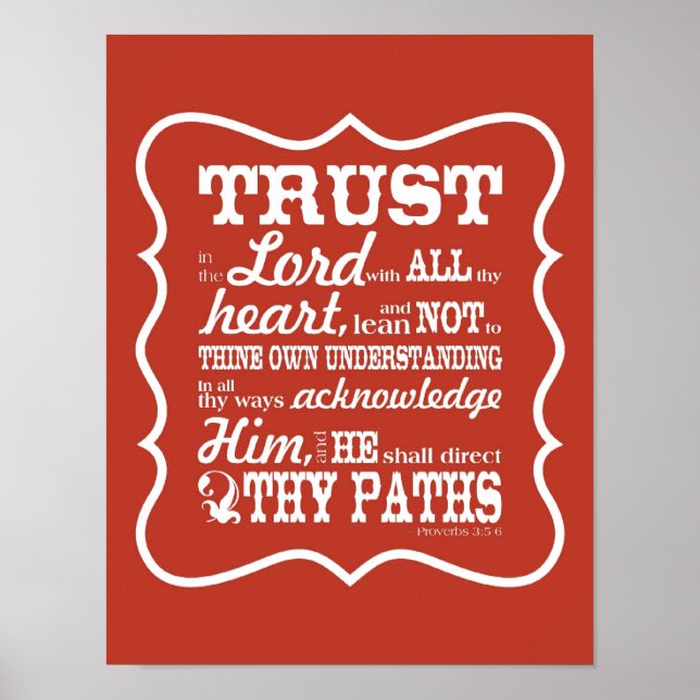 Trust in the Lord -- Orange Poster (Front)