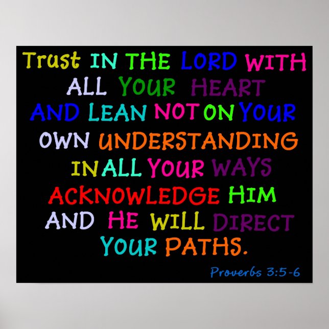 Trust In The Lord Poster Bible Church Verse (Front)