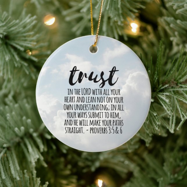 Trust in the Lord Proverbs 3:5-6 Ceramic Ornament (Tree)