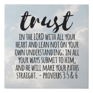 Trust in the Lord Proverbs 3:5-6 Faux Canvas Print