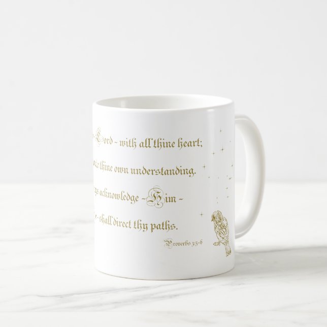 Trust in the Lord Proverbs bible calligraphy Mug (Front Right)