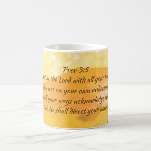 Trust in the Lord Scripture Gold Bible Coffee Mug
