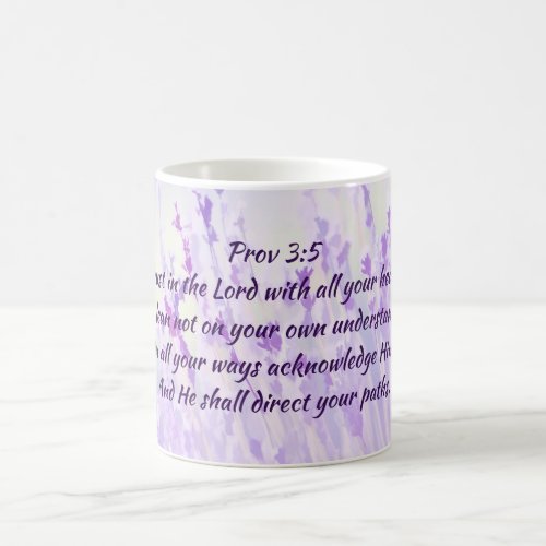 Trust in the Lord Scripture Lavender Flowers Coffee Mug