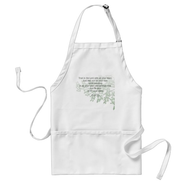 Trust in the Lord Scripture Tree  Leaves art Adult Apron (Front)