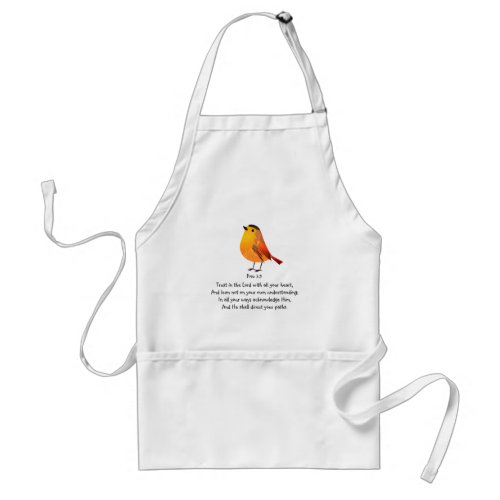 Trust in the Lord Scripture with Watercolor Bird Adult Apron