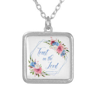 Trust In The Lord Silver Plated Necklace