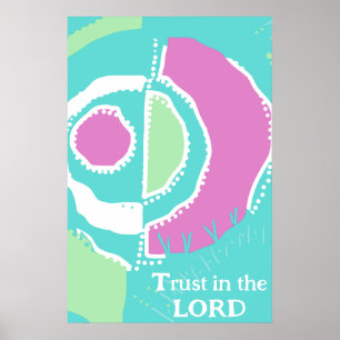 Trust In The Lord Sunrise Ethnic Circle Spearmint Poster