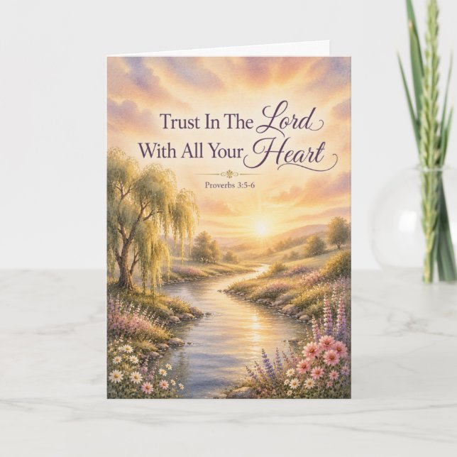 Trust In The Lord Watercolor Scripture Card (Front)