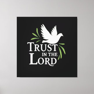 Trust in the Lord White Dove Christian Flat Cards Canvas Print