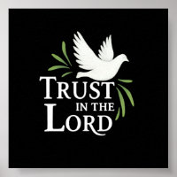Trust in the Lord White Dove Christian Flat Cards