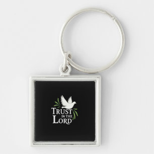 Trust in the Lord White Dove Christian Paper Plate Keychain