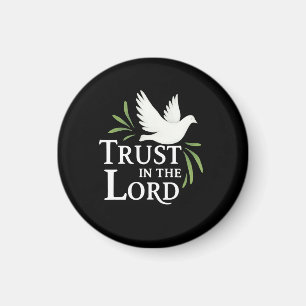 Trust in the Lord White Dove Christian Paper Plate Magnet