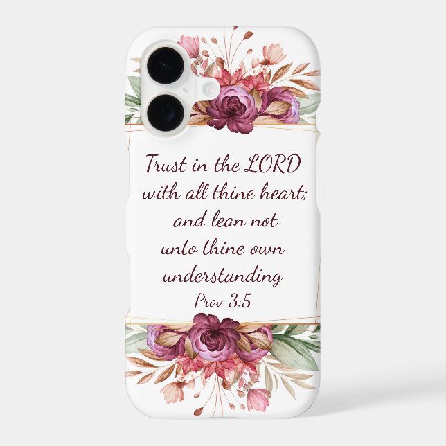 Trust in the LORD with all thine heart; and lean  iPhone Case (Back)
