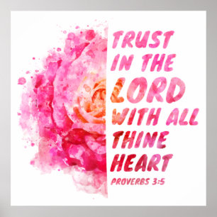 Trust in the Lord with All Thine Heart Faith Verse Poster