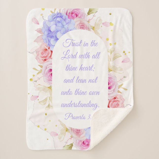 Trust in the Lord with All Thine Heart Sherpa Blanket (Front)