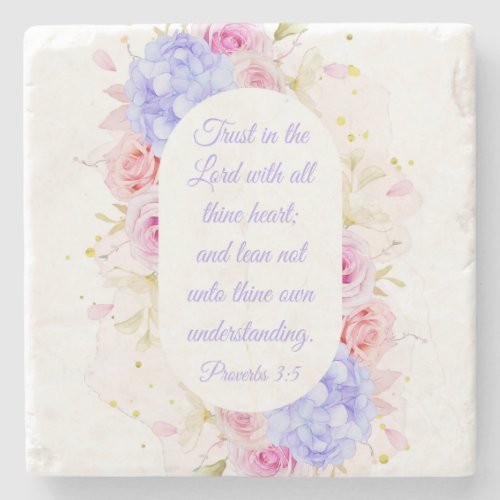 Trust in the Lord with All Thine Heart Stone Coaster