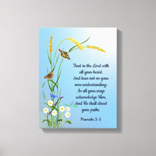 Trust in the Lord with all your heart Bible Verse Canvas Print
