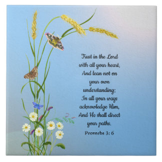 Trust in the Lord with all your heart Bible Verse Ceramic Tile
