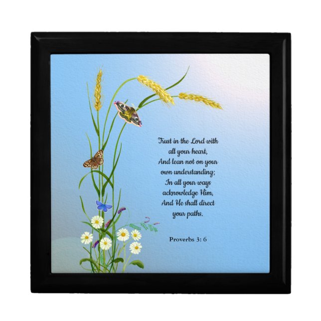 Trust in the Lord with all your heart Bible Verse Gift Box (Front)