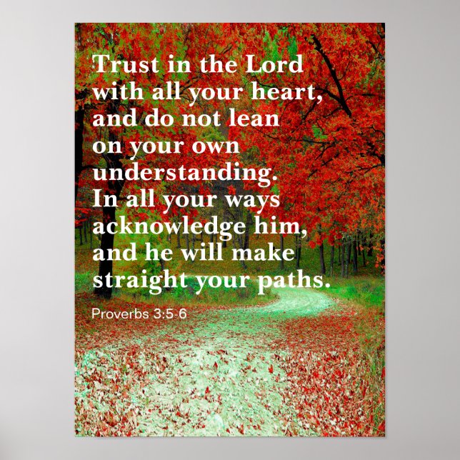 Trust in the Lord  with all your heart bible verse Poster (Front)