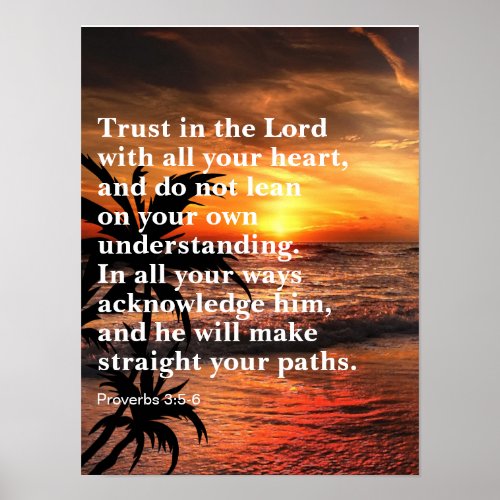 Trust in the Lord  with all your heart bible verse Poster