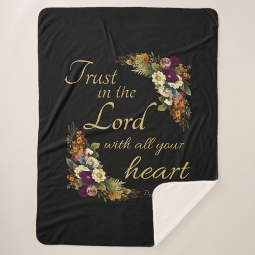 Trust in the LORD with All Your Heart for Women Sherpa Blanket