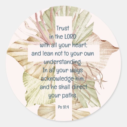 Trust in the Lord with all Your Heart Scripture Classic Round Sticker
