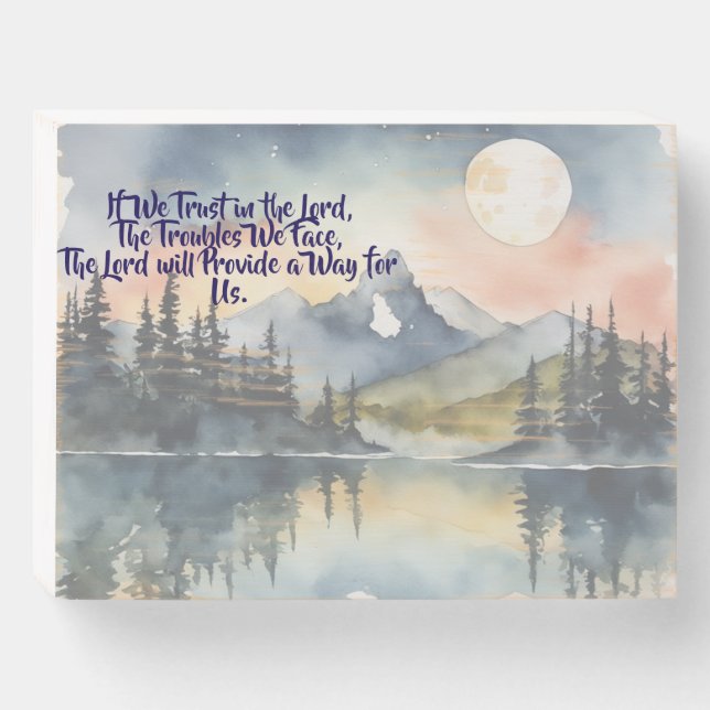 Trust in the Lord Wood Box Sign (Front Horizontal)