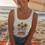 Trust in Vibe Boho Sunflower and Cattsette  Tank Top<br><div class="desc">Trust in Vibe Boho Sunflower and Cattsette Tank Top</div>