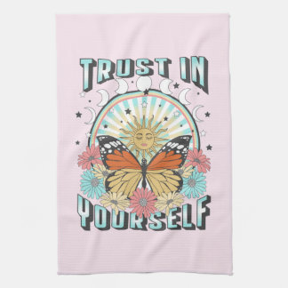 Trust in Yourself | Celestial Sun and Butterfly Kitchen Towel