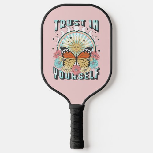 Trust in Yourself  Celestial Sun and Butterfly Pickleball Paddle