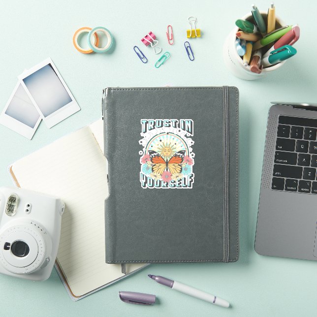 Trust in Yourself | Celestial Sun and Butterfly Sticker (iPad Cover)