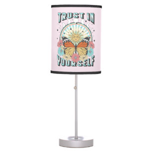 Trust in Yourself Celestial Sun and Butterfly Table Lamp