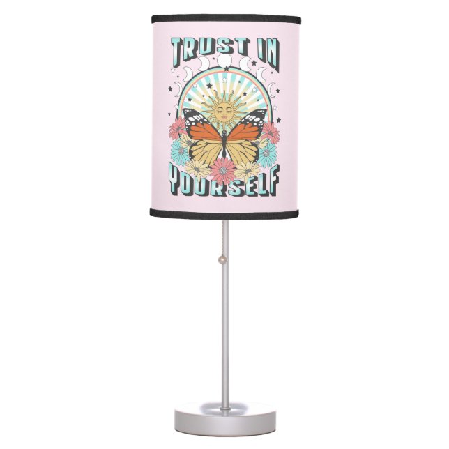 Trust in Yourself | Celestial Sun and Butterfly Table Lamp (Front)