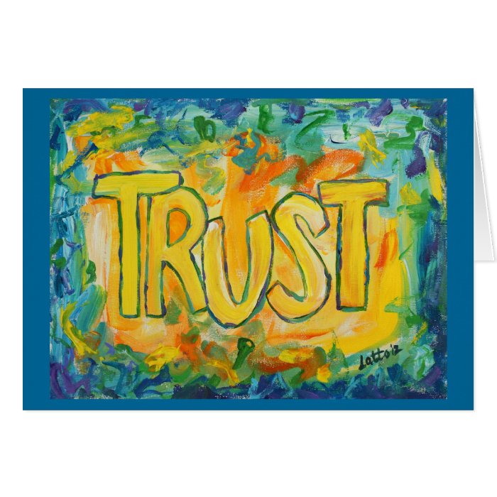 Trust Inspirational Word Art Greeting Cards