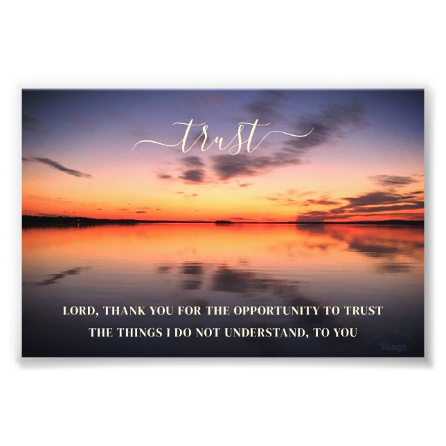 Trust Inspiring Quote Sunset Photography Photo Print (Front)