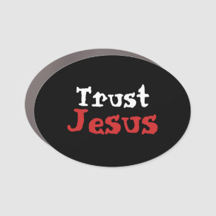 ‘Trust Jesus’ Christian Quote Car Magnet