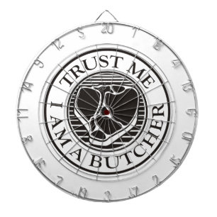 Trust me, I am a Butcher T-bone Dartboard With Darts