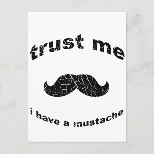 Trust me i have a mustache postcard
