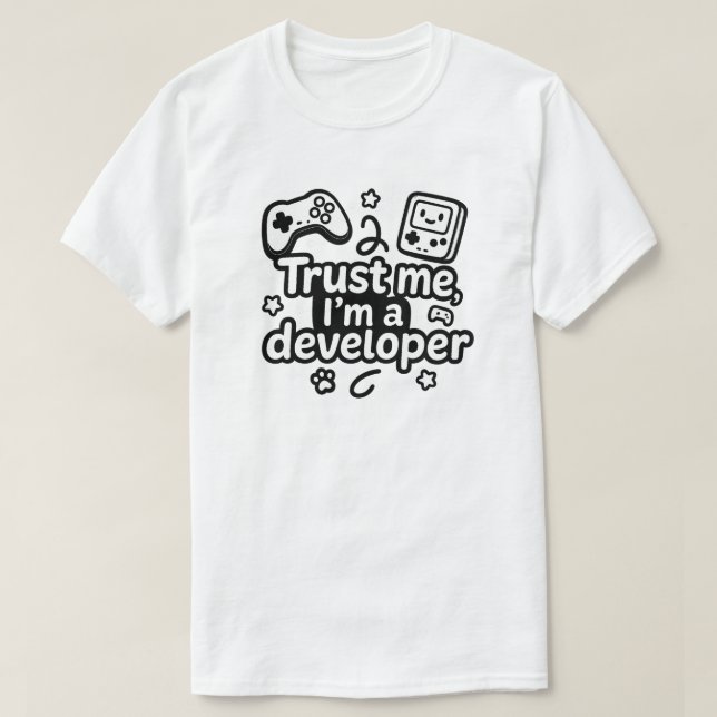Trust Me, I’m a Developer – Fun Gaming & Coding T-Shirt (Design Front)