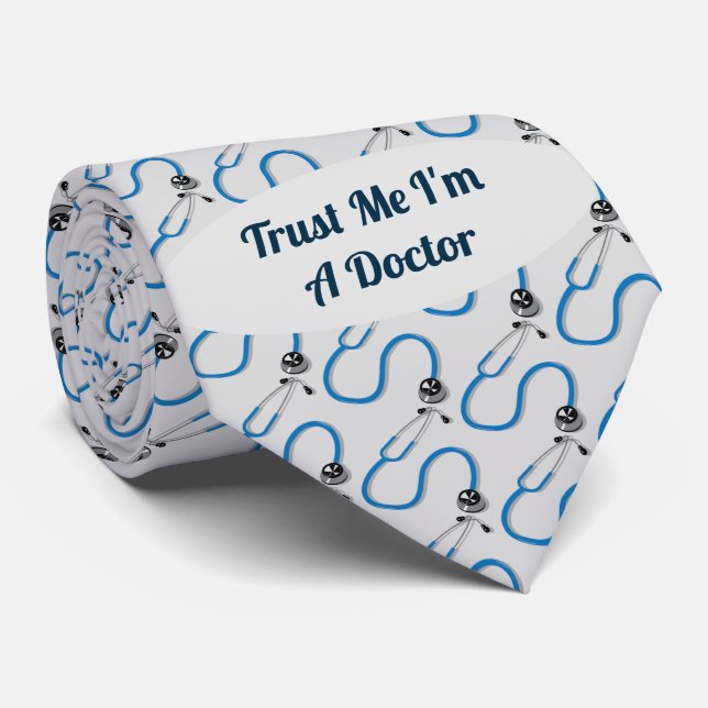 Trust Me I’m a Doctor Funny Medical Neck Tie (Rolled)