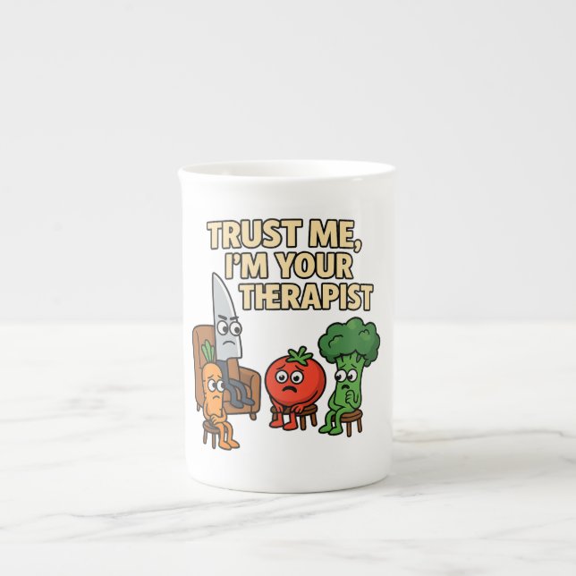 Trust Me, I’m Your Therapist – Funny Cartoon Bone China Mug (Front)