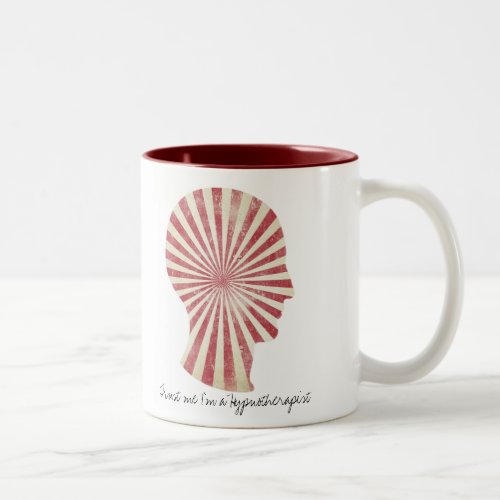 trust me Im a hypnotherapist red swirl Two_Tone Coffee Mug