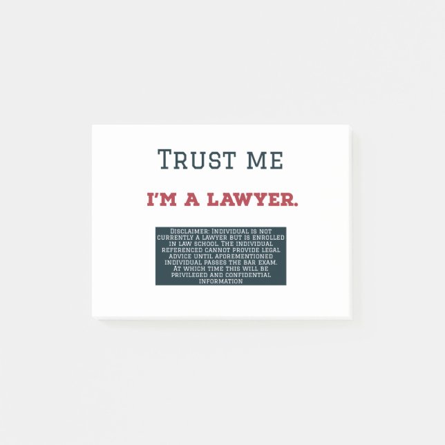 Trust Me I'm A Lawyer Post-it Notes (Front)
