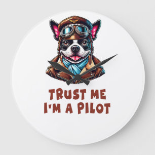 Trust Me, I'm A Pilot Large Clock