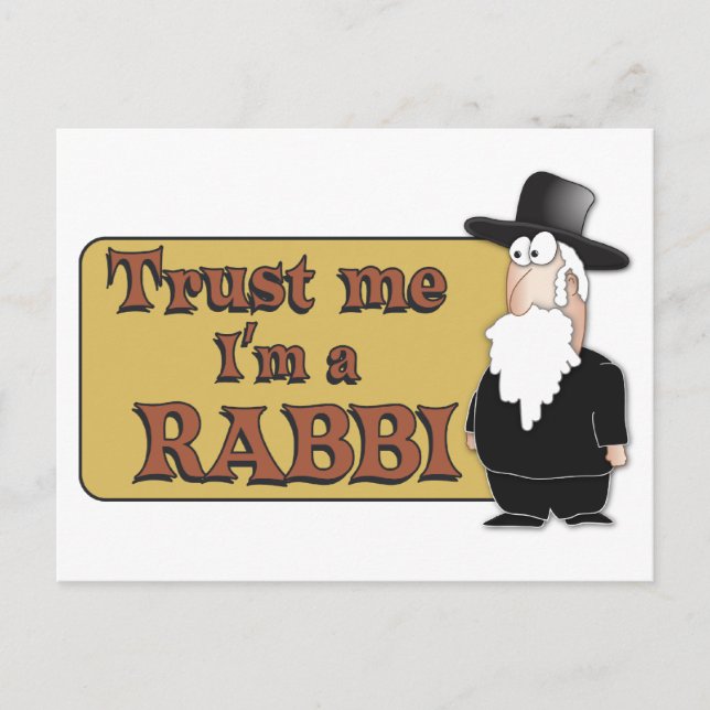 Trust Me - I'M A RABBI - Great Jewish humor Postcard (Front)